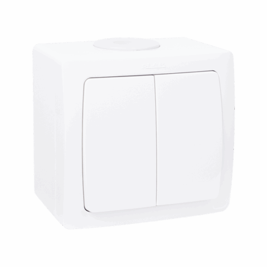 INTERRUPTEUR DOUBLE ALLUMAGE VA ET VIENT ÉTANCHE APPARENT AQUA BLANC 10613BL LAP