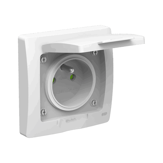 PRISE 2P+T ÉTANCHE ENCASTRE AQUA BLANC 20419BL LAP