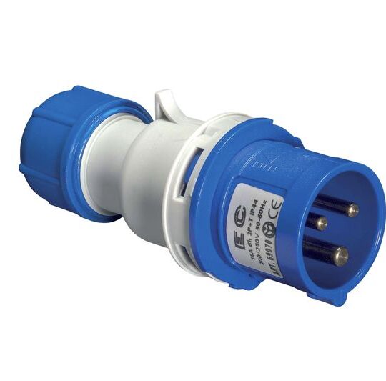 FICHE INDUSTRIELLE MÂLE IP44 2P+T 16A 230V EC69070 EC