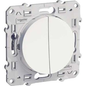 INTERRUPTEUR DOUBLE ALLUMAGE VA ET VIENT BLANC, 10 A À GRIFFES ODACE S525214 SCHNEIDER
