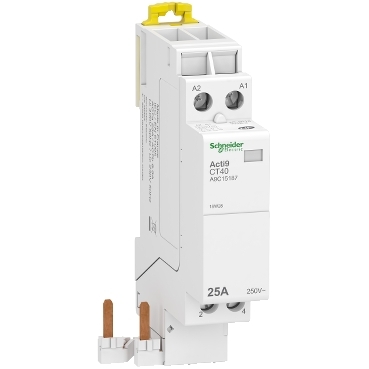 CONTACTEUR MODULAIRE CT DE RACCORDEMENT RAPIDE 2P 25A CONTACT 2F 230V ACTI9 IDT40 A9C15187 SCHNEIDER