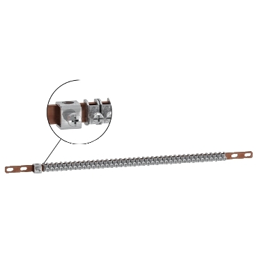 LOT DE 2 COLLECTEURS DE TERRE A CAVALIERS 20 ETRIERS L=200 LVS04202 SCHNEIDER