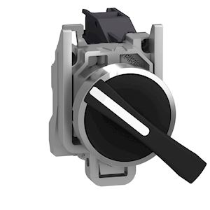 BOUTON TOURNANT NOIR Ø22 A CROSSE 2 POSITION FIX 1F XB4BJ21 SCHNEIDER