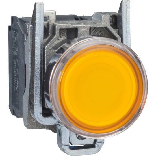 BOUTON POUSSOIR LUMINEUX LED 1F+1O ORANGE 24VCADC Ø22 XB4BW35B5 SCHNEIDER