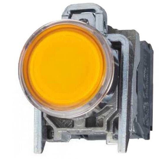 BOUTON POUSSOIR LUMINEUX LED 1F+1O ORANGE 230V CA Ø22 XB4BW35M5 SCHNEIDER