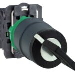 BOUTON TOURNANT A CLÉ 455 NOIR Ø22 - 2 POS FIX - 1F - XB5AG21 SCHNEIDER