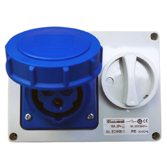 COFFRET APPARENT IP65 PRISE 2P+T 32A AVEC INTER EC692961 ELETTROCANALI