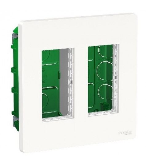 BOITE DE CONCENTRATION ENCASTRÉE COMPLÈTE 2 COLONNES BLANC UNICA NU172418 SCHNEIDER