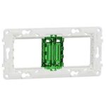 SUPPORT DE FIXATION 4 MODULES 2 POSTES + PROTECT PLASTIQUE UNICA NU7004PC SCHNEIDER