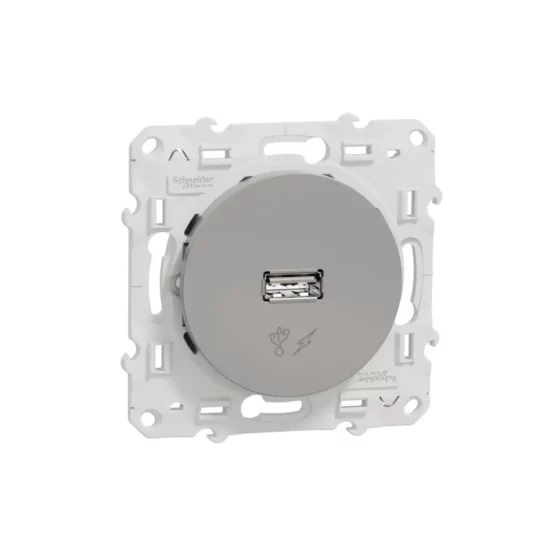 PRISE USB ALUMINIUM 5V ODACE S530408 SCHNEIDER