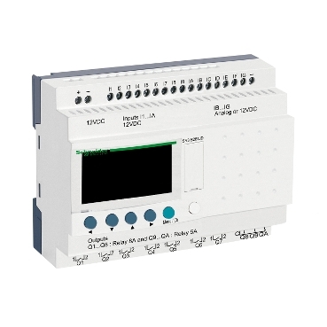RELAIS INTELLIGENT MODUL. 26E/S 12VCC HORLOGE AVEC AFFICHEUR ZELIO LOGIC SR3B261JD SCHNEIDER