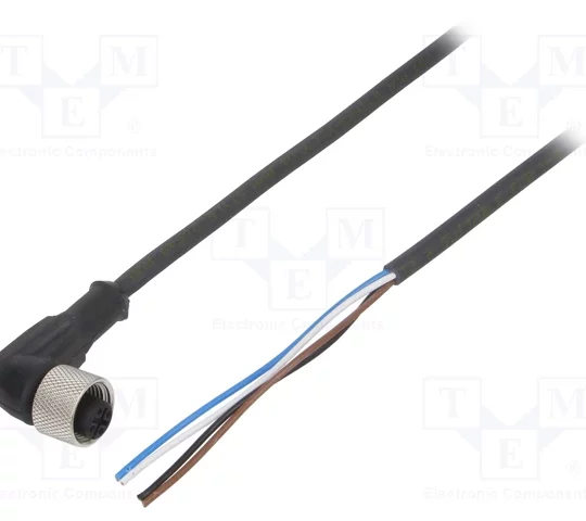 CONNECTEUR PRÉ-CÂBLÉ COUDE FEMELLE M12 4 BROCHES 5M XZCP1241L5 SCHNEIDER