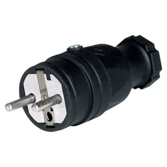 FICHE MALE NOIR IP44 2P+T 16A EC6903F ELETTROCANALI