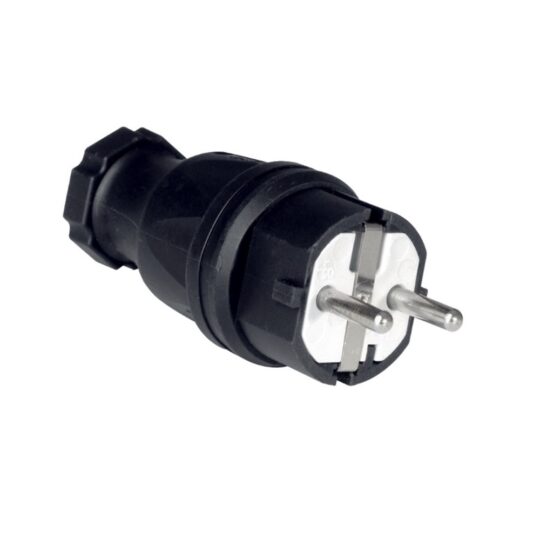 FICHE MALE NOIR IP44 2P+T 16A EC6903F ELETTROCANALI