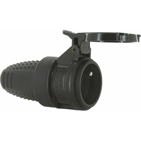 FICHE FEMELLE NOIR IP44 2P+T 6H 16A EC6906F