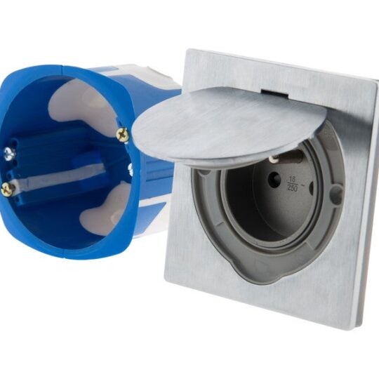 PRISE DE SOL INOX ETANCHE IP44 + BOITE A ENCASTRE
