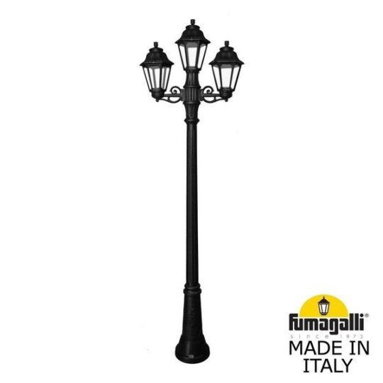LAMPADAIRE IP55 3 X E27 6W 2,7K LED A PIED GIGI BISSO/ANNA 3L NOIR AVEC AMPOULE E22.156.S30.AXF1R FUMAGALLI