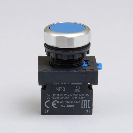 BOUTON POUSSOIR A IMPULSION BLEU 1NO NP8-10BN 578645 CHINT