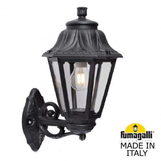 APPLIQUE MURALE IP55 1 X E27 A MANCHETTE BISSO/ANNA NOIR E22.131.000.AXE27 FUMAGALLI