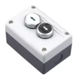 BOITE A BOUTON AVEC 2 BOUTONS "MONTER-DESCENDRE" 1NO+1NF BLANC-NOIR NPH1-2004 587075 CHINT