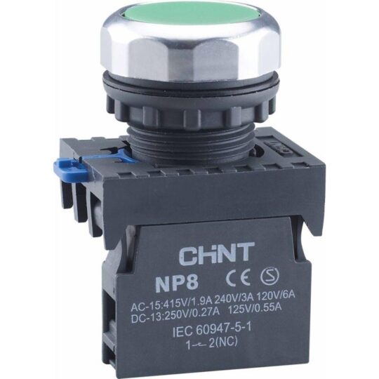 BOUTON POUSSOIR VERT 1NO NP8-10BN 667232 CHINT