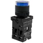 BOUTON POUSSOIR LUMINEUX LED BLEU 220V 1NO+1NF  NP2-BW3665 574367 CHINT