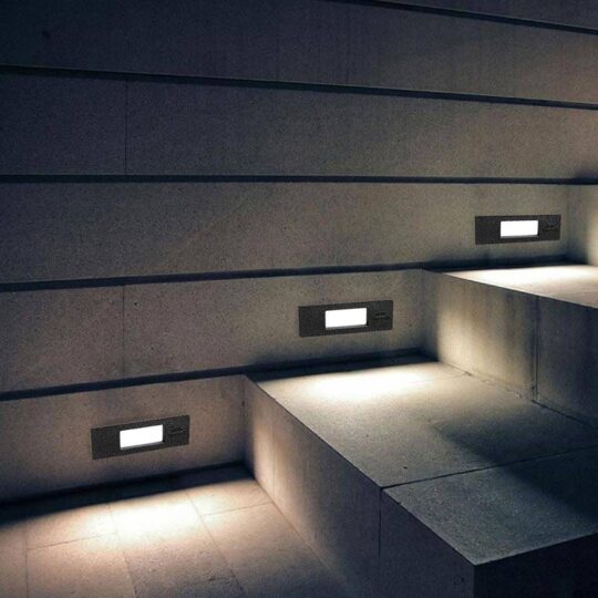 SPOT ENCASTRE ÉTANCHE IP66 1 X R7S 7,5W CCT NOIR OPAL + AMPOULE NINA 190 7C1.000.000.AYK1K FUMAGALLI