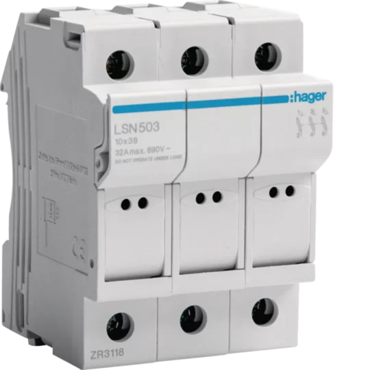 COUPE-CIRCUIT 3PH 32A 10,3x38 690V 3M LS503/LSN503 HAGER