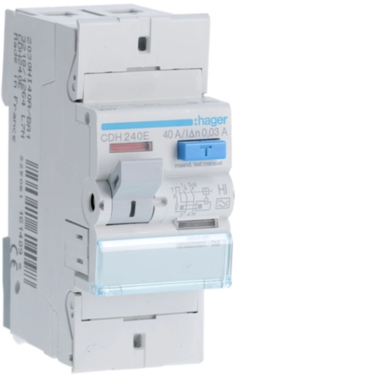 INTERRUPTEUR DIFFERENTIEL 2POLES 63A 500mA XU662 HAGER