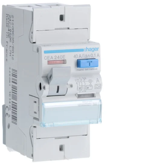 INTERRUPTEUR DIFFERENTIEL 2POLES 40A 100mA U840 HAGER