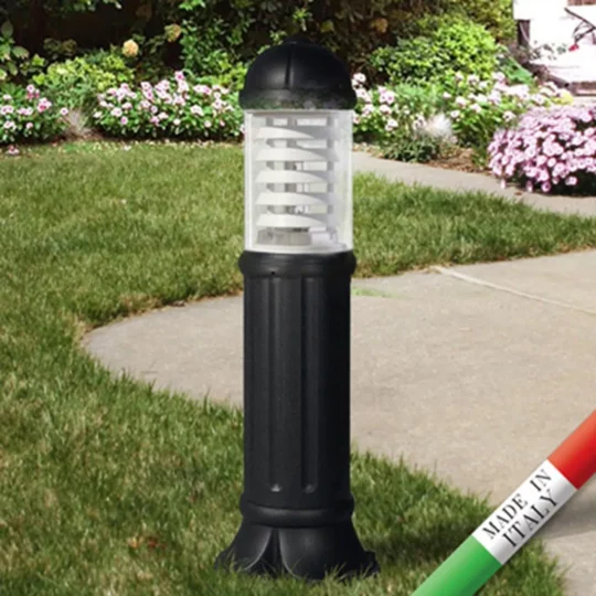 LAMPADAIRE IP55 1 X E27 BOLLARD 80CM SAURO 800 NOIR SANS AMPOULE D15.554.000.AXE27FRA FUMAGALLI