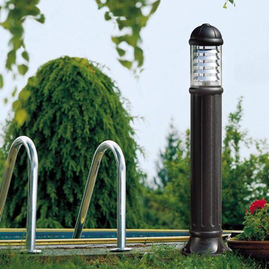 LAMPADAIRE IP55 1 X E27 BOLLARD 1M10 SAURO 1100 NOIR SANS AMPOULE D15.555.000.AXE27FRA FUMAGALLI