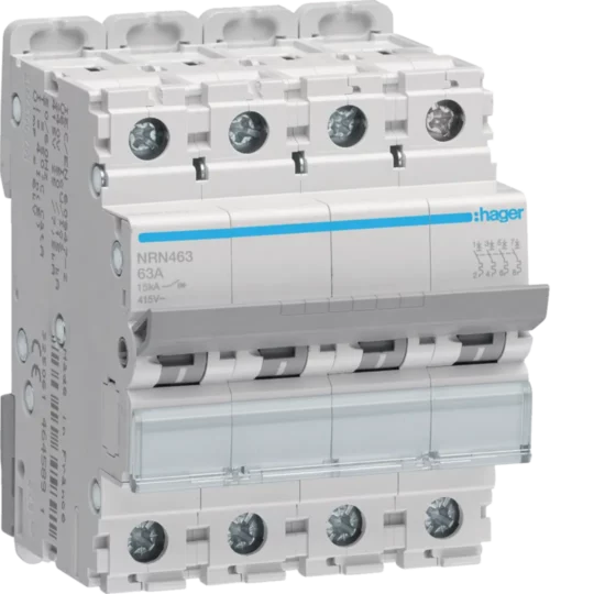 DISJONCTEUR 15kA 4P 63A (C) NRN463 HAGER