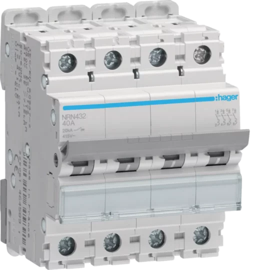 DISJONCTEUR 20kA 4P 32A (C) 4M NRN432 HAGER