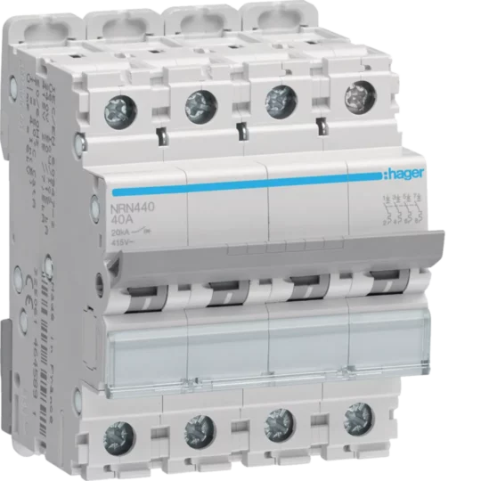 DISJONCTEUR 20kA 4P 40A (C) NRN440 HAGER