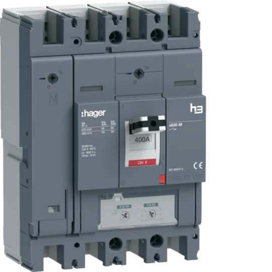DISJONCTEUR 50kA 4POLES 400A h3 HMJ401DR HAGER