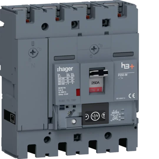 DISJONTEUR 50kA  4POLES 250A H3+ P630 HMT251NR HAGER