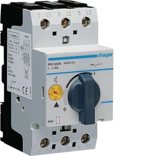 DISJONCTEUR MOTEUR 1-1,6A MM506N HAGER