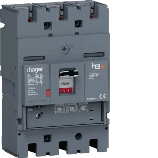 DISJONCTEUR 50kA 3POLES 250A H3+ P250 LSnl  HMT250GR HAGER