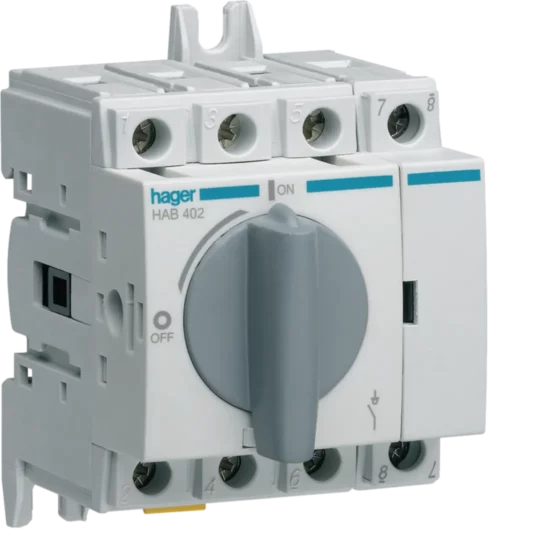 INTERRUPTEUR A COUP APPARENT 4P 20A HAB402 HAGER