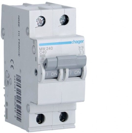 DISJONCTEUR 3KA 2POLES 40A (C) MW240 HAGER