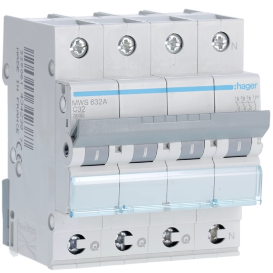 DISJONCTEUR 3KA 4POLES 63A (C) MW463 HAGER