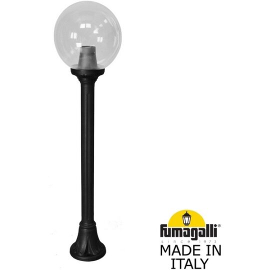LAMPADAIRE IP55 1 X E27 6W 2,7K LED FILAMENT A PIED DE 1M GLOBE MIZAR/G250 NOIR AVEC AMPOULE G25.151.000.AXF1R FUMAGALLI