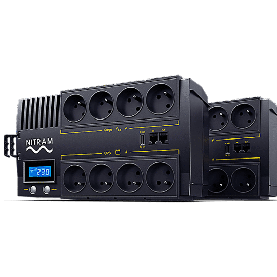 BLOCK ONDULE 6 PRISES AVEC LCD + RJ45 + AVR PB650LCD POWER BOXX NITRAM