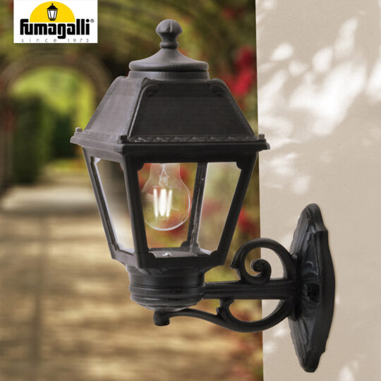 APPLIQUE MURALE ÉTANCHE IP55 1 X E27 BISSO/MARY NOIR Q18.131.000.AXE27 FUMAGALLI