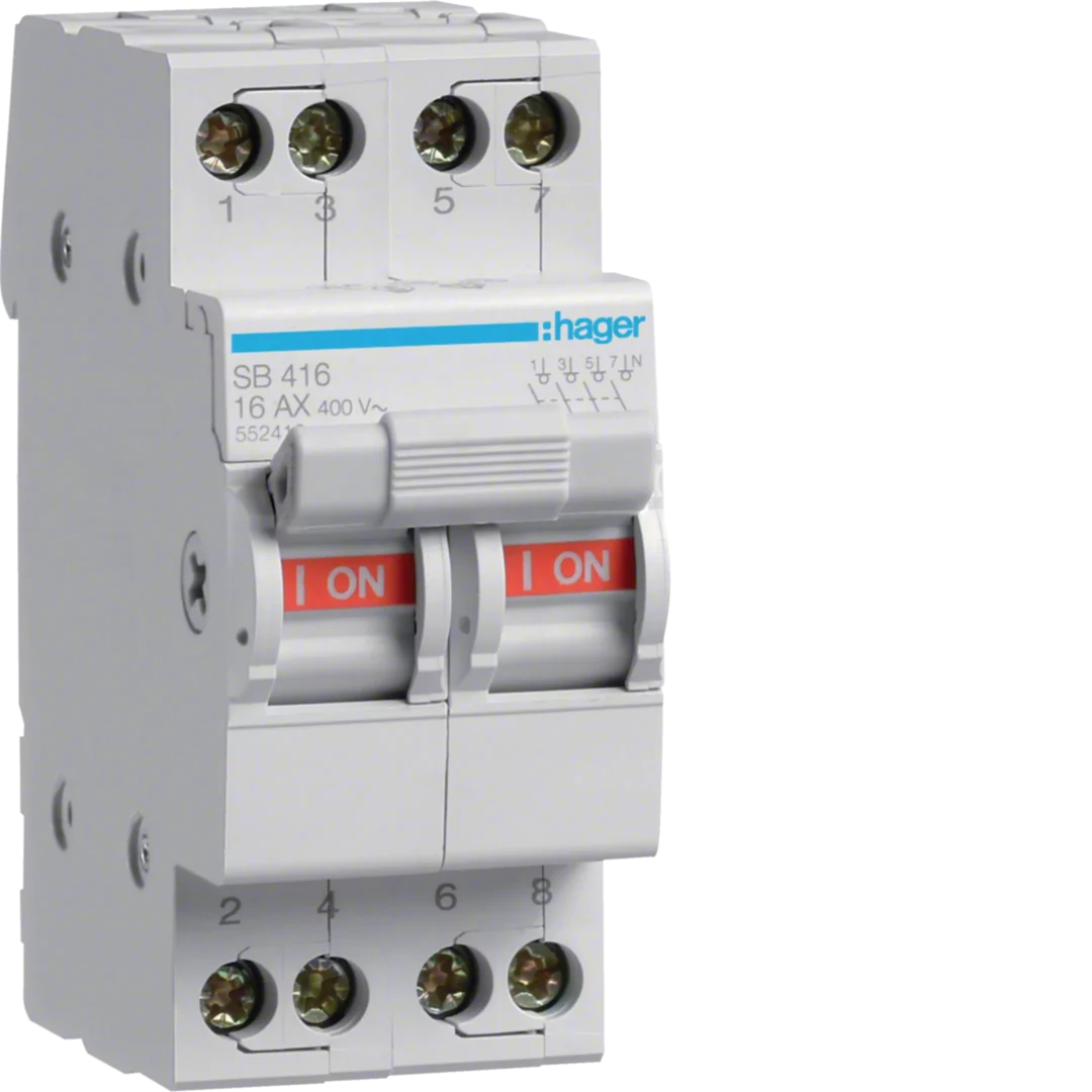 Interrupteur 400V 25A Hager 552216 - Bornes Décalées, Occasion En état Fonctionnel