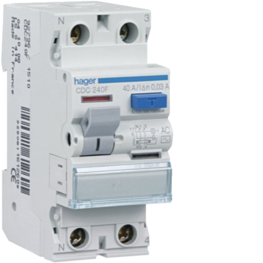 INTERUPTEUR DIFFERENTIEL 2POLES 32A 30mA CD233J HAGER