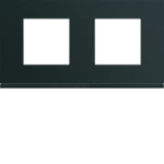 PLAQUE GALLERY PLASTIQUE PEINT 2 POSTES H71 HORIZONTALE NOIRE WXP0212 HAGER