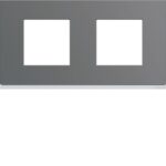 PLAQUE GALLERY PLASTIQUE PEINT 2 POSTES H71 HORIZONTALE TAUPE WXP0912 HAGER