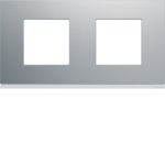 PLAQUE GALLERY PLASTIQUE PEINT 2 POSTES H71 HORIZONTALE TITANE WXP0112 HAGER